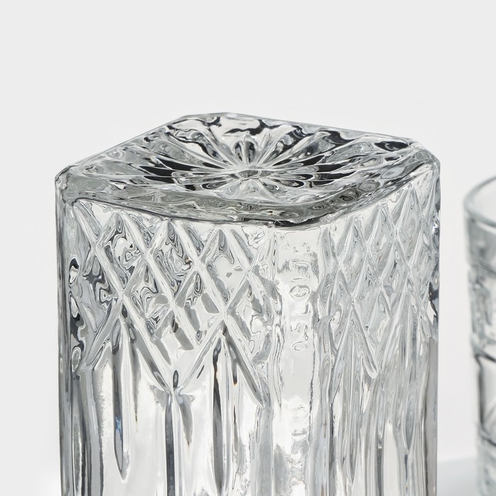 Набор штоф «Оптика», 500 мл, стакан «Крист», 350 мл, 4 шт, МИКС