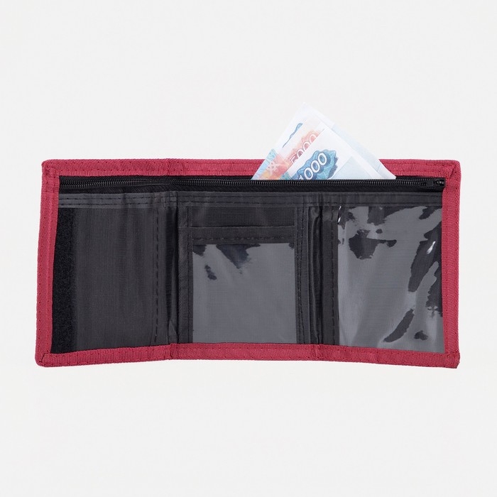 Кошелёк на липучке, цвет красный