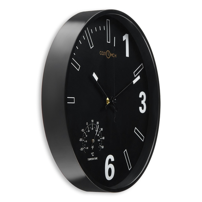 Часы настенные, интерьерные  Часы настенные, интерьерные "Гриик", d-30 см, с термометром