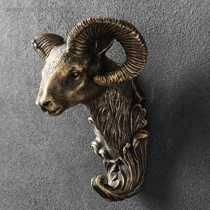Крючок фигурный Крючок фигурный "Баран" бронза 8х10х13см