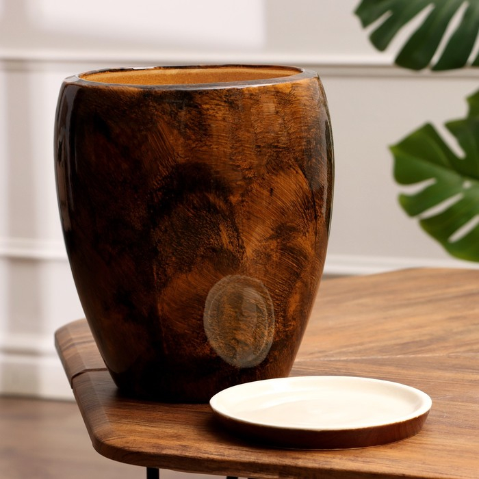 Набор горшков 3 шт. Набор горшков 3 шт. "Весна" коричневый 15 л/ 5,5 л/ 1,5 л