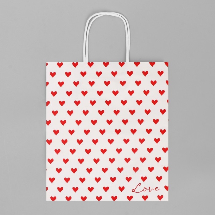 Пакет подарочный крафтовый, упаковка, «Сердца», 22 х 25 х 12 см Пакет подарочный крафтовый, упаковка, «Сердца», 22 х 25 х 12 см
