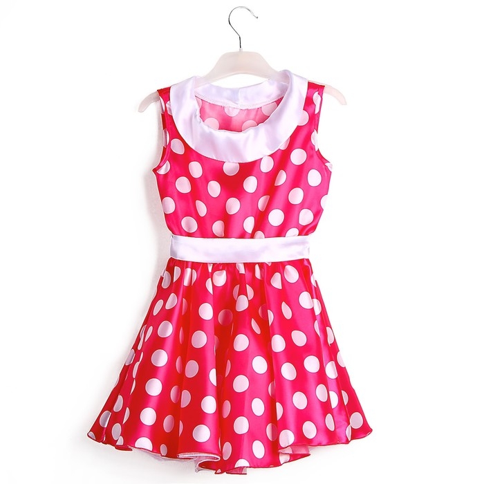 Карнавальный костюм «Стиляги 6», платье фуксия в белый горох, повязка, р. 34, рост 134 см Карнавальный костюм «Стиляги 6», платье фуксия в белый горох, повязка, р. 34, рост 134 см