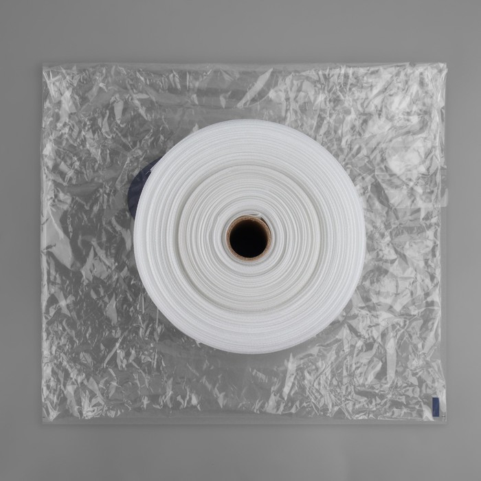 Шторная лента фиксированная сборка, органза, 10 см, 50 ± 1 м, цвет прозрачный Шторная лента фиксированная сборка, органза, 10 см, 50 ± 1 м, цвет прозрачный