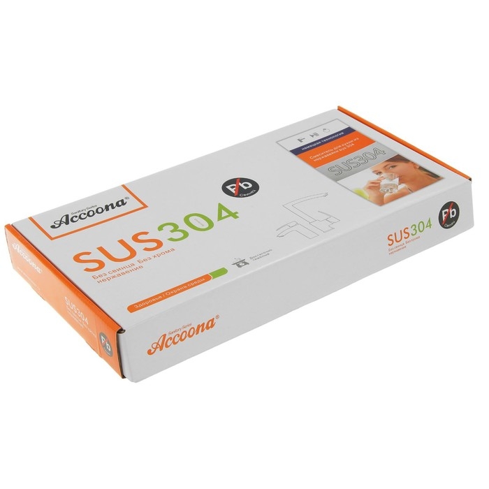 Смеситель для кухни Accoona A4590, однорычажный, нержавеющая сталь, хром Смеситель для кухни Accoona A4590, однорычажный, нержавеющая сталь, хром