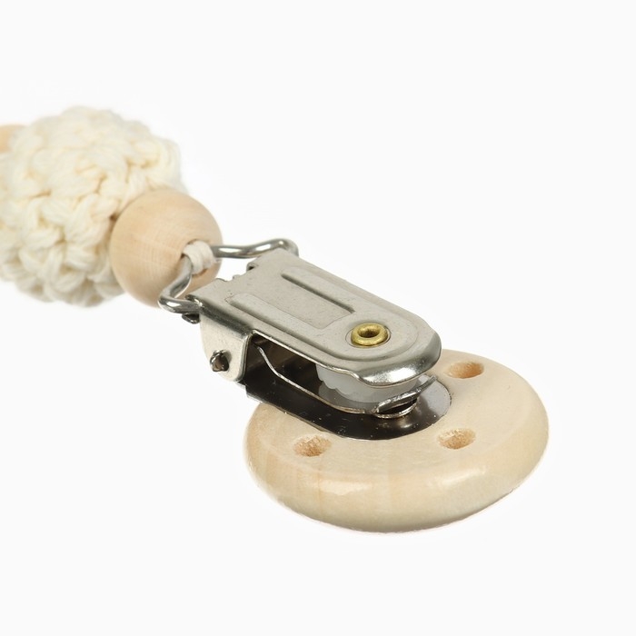 Держатель для соски - пустышки «Сердце», деревянный, цвет бежевый