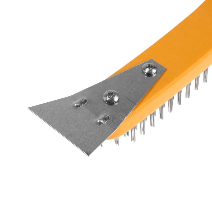 Щетка металлическая ручная ТУНДРА, со шпателем, пластиковая рукоятка, 5-рядная Щетка металлическая ручная ТУНДРА, со шпателем, пластиковая рукоятка, 5-рядная