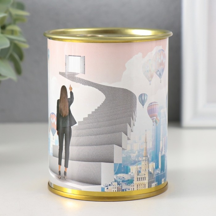 Копилка-банка металл Копилка-банка металл "Достигай целей"