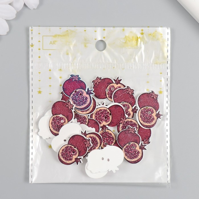 Пуговицы дерево для творчества 2 прокола Пуговицы дерево для творчества 2 прокола "Гранат" набор 20 шт 2,7х1,7 см