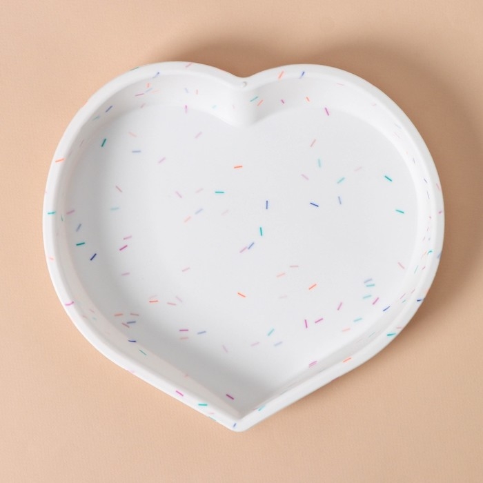 Форма для выпечки KONFINETTA «Сердце», силикон, 25×23×3,5 см (внутр. размеры 23×21×3,5 см), цвет белый Форма для выпечки KONFINETTA «Сердце», силикон, 25×23×3,5 см (внутр. размеры 23×21×3,5 см), цвет белый