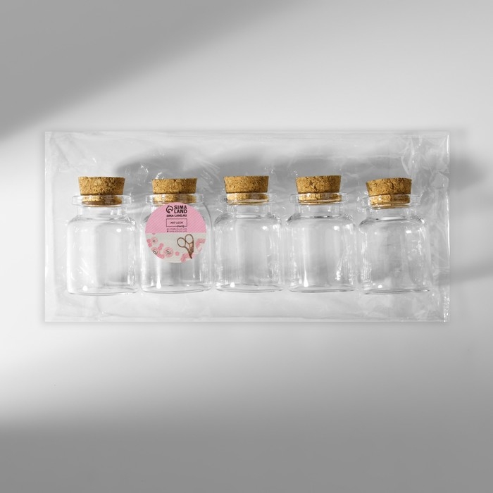 Баночки для хранения бисера, d = 3 × 4,5 см, 5 шт Баночки для хранения бисера, d = 3 × 4,5 см, 5 шт