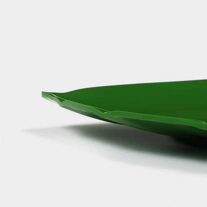 Блюдо для подачи «Лист», 37,5×23,5×2 см, цвет зелёный Блюдо для подачи «Лист», 37,5×23,5×2 см, цвет зелёный