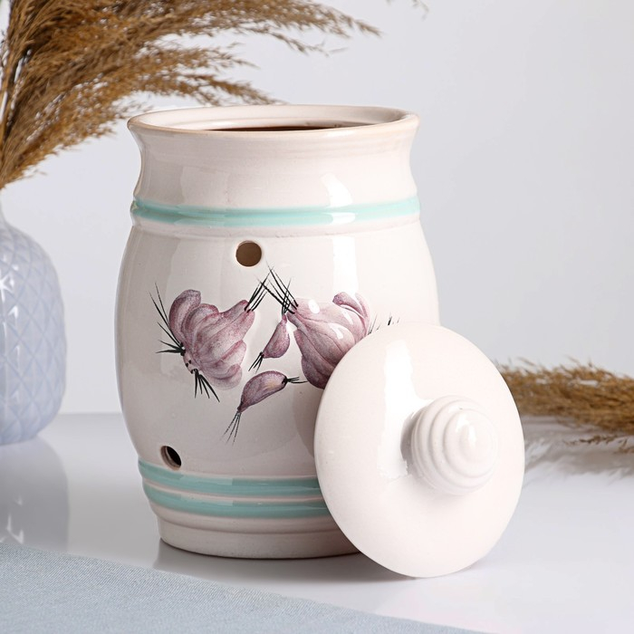 Банка для хранения чеснока  Банка для хранения чеснока "Глазурь" 2 л