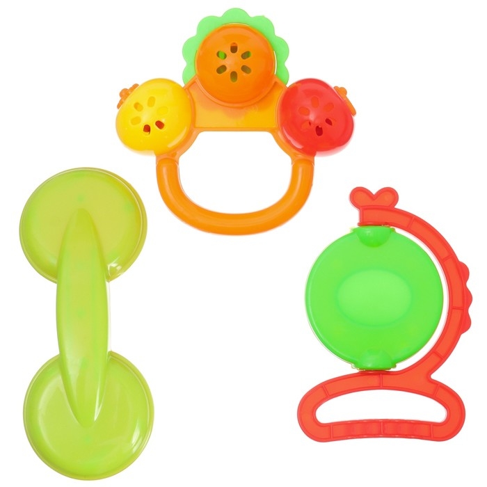 Набор погремушек «Маленькие радости», 3 шт, цвет МИКС, Крошка Набор погремушек «Маленькие радости», 3 шт, цвет МИКС, Крошка