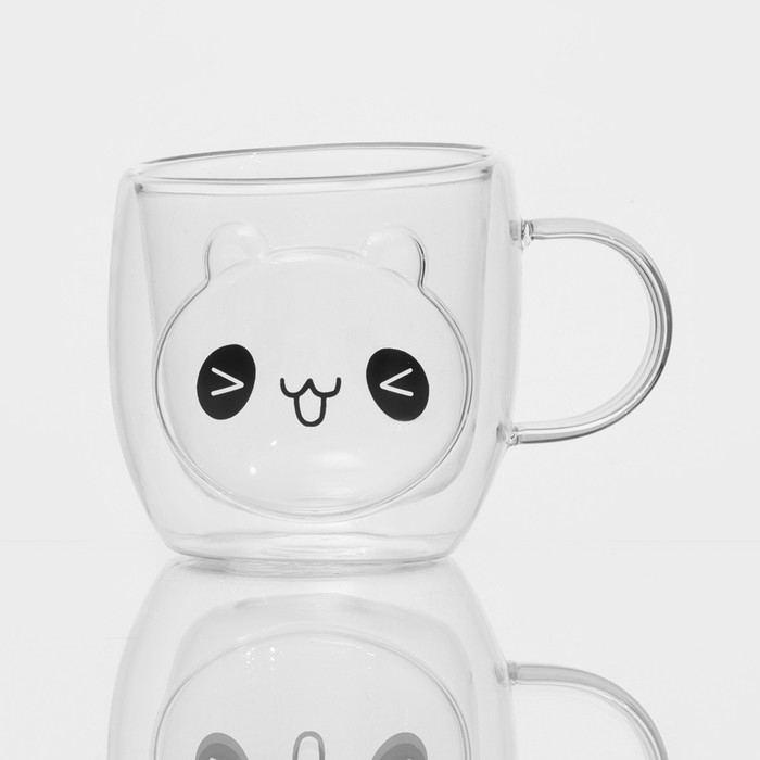Кружка стеклянная с двойными стенками «Панда», 300 мл Кружка стеклянная с двойными стенками «Панда», 300 мл