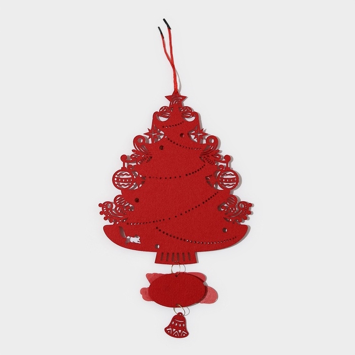 Декоративное украшение (подвеска)  Декоративное украшение (подвеска) "Новогодня ёлка с друзьями" 40,5х25,5 см