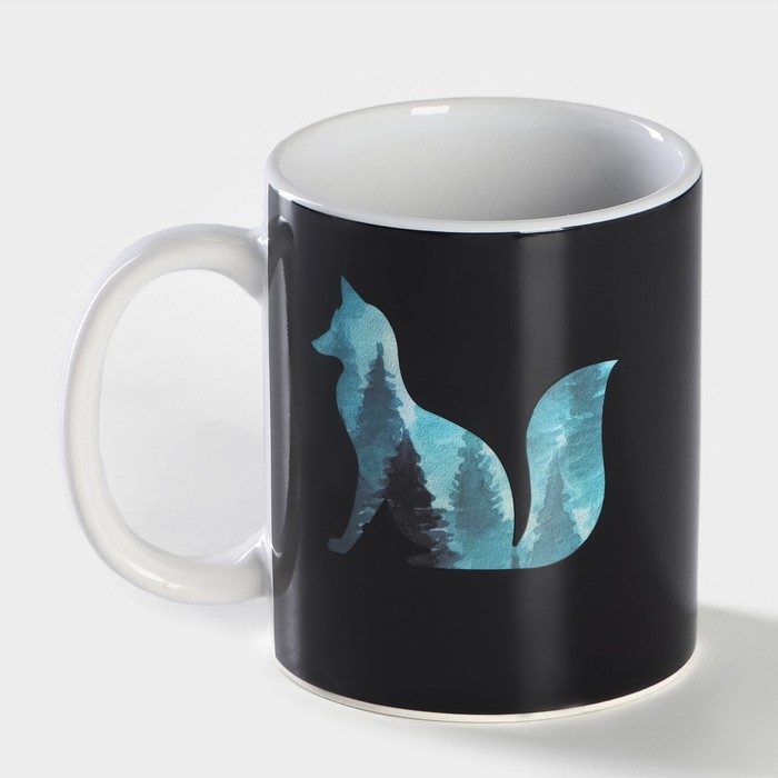 Кружка - хамелеон керамическая Доляна «Таинственная лиса», 350 мл, цвет белый Кружка - хамелеон керамическая Доляна «Таинственная лиса», 350 мл, цвет белый