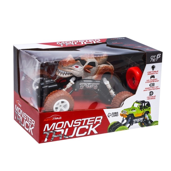 Джип радиоуправляемый DINO, работает от аккумулятора, цвет коричневый Джип радиоуправляемый DINO, работает от аккумулятора, цвет коричневый