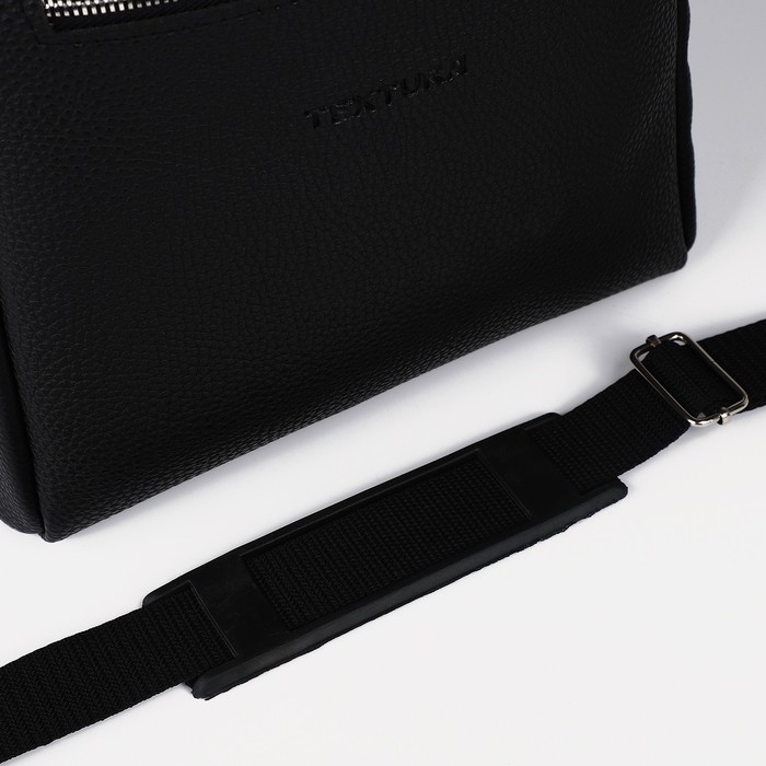Сумка мужская через плечо TEXTURA, искусственная кожа, цвет чёрный Сумка мужская через плечо TEXTURA, искусственная кожа, цвет чёрный