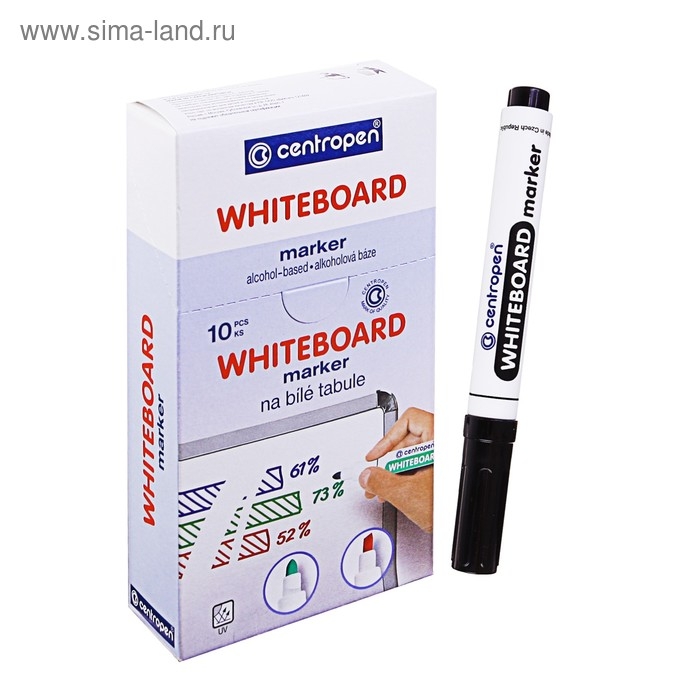 Маркер для доски 5.0 мм Centropen 8559, лин 2,5мм/1-4,6мм, черный Маркер для доски 5.0 мм Centropen 8559, лин 2,5мм/1-4,6мм, черный