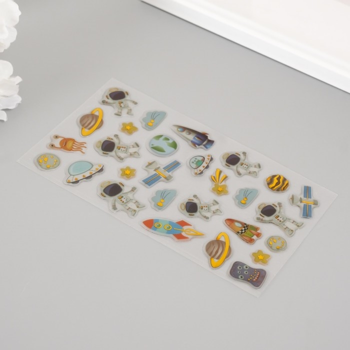 Наклейка пластик Наклейка пластик "Космос нас ждёт" 20х9 см