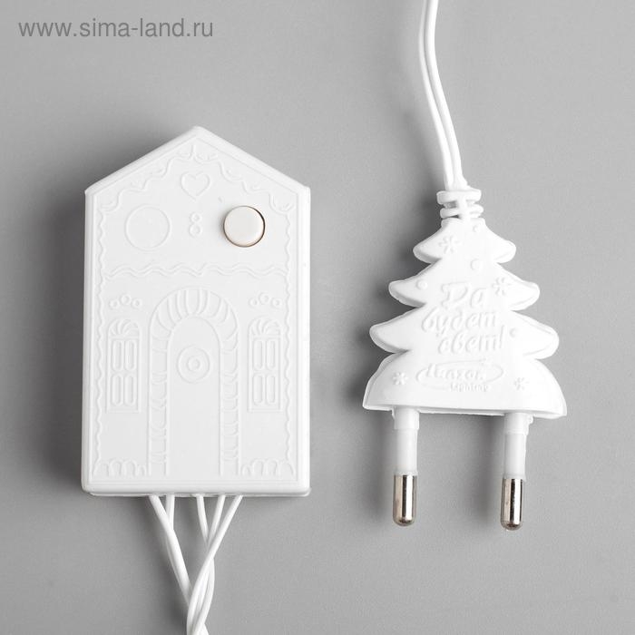 Гирлянда «Нить» 5 м, IP20, белая нить, 50 LED, свечение синее, 8 режимов, 220 В