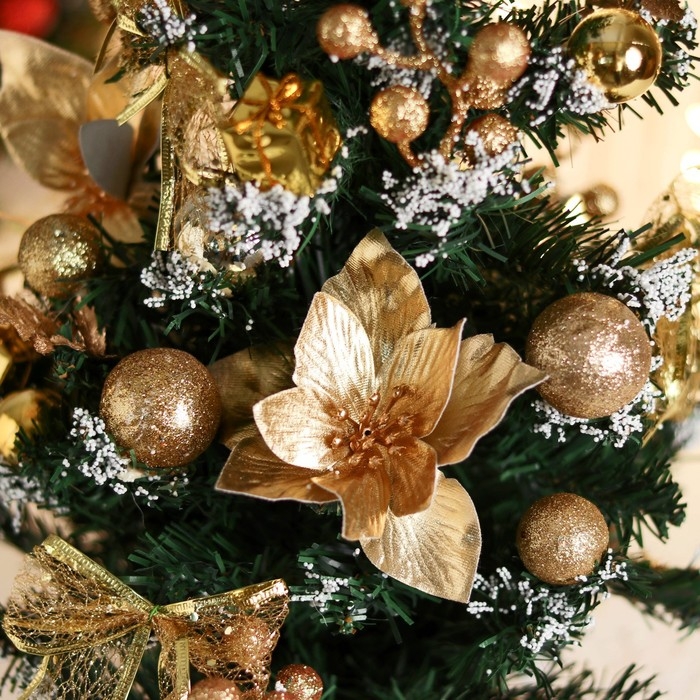 Ёлка декор Ёлка декор "Праздничная" бантик цветок шары, 28х58 см, золото