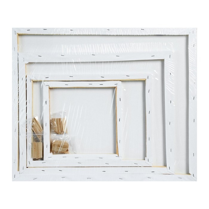 Набор холстов на подрамнике, 4 штуки, хлопок 100%, размер (25х25, 30х40, 40х50, 50х60 см), акриловый грунт, мелкозернистый, 280 г/м² Набор холстов на подрамнике, 4 штуки, хлопок 100%, размер (25х25, 30х40, 40х50, 50х60 см), акриловый грунт, мелкозернистый, 280 г/м²