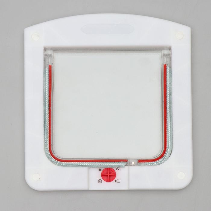 Дверь для животных с 4 режимами, проем 15х15,5см(общ. 22,5х20 см), белая Дверь для животных с 4 режимами, проем 15х15,5см(общ. 22,5х20 см), белая