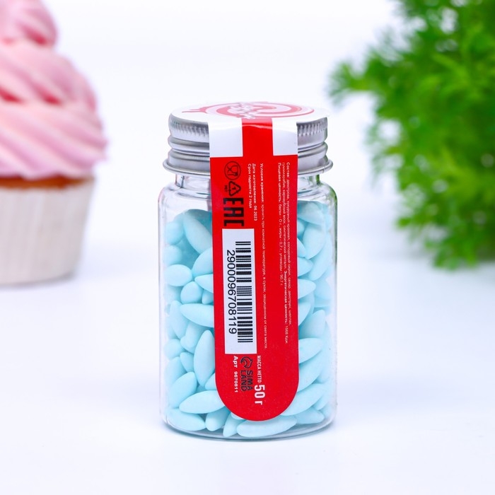 Кондитерская посыпка "Рис голубой", 50 г