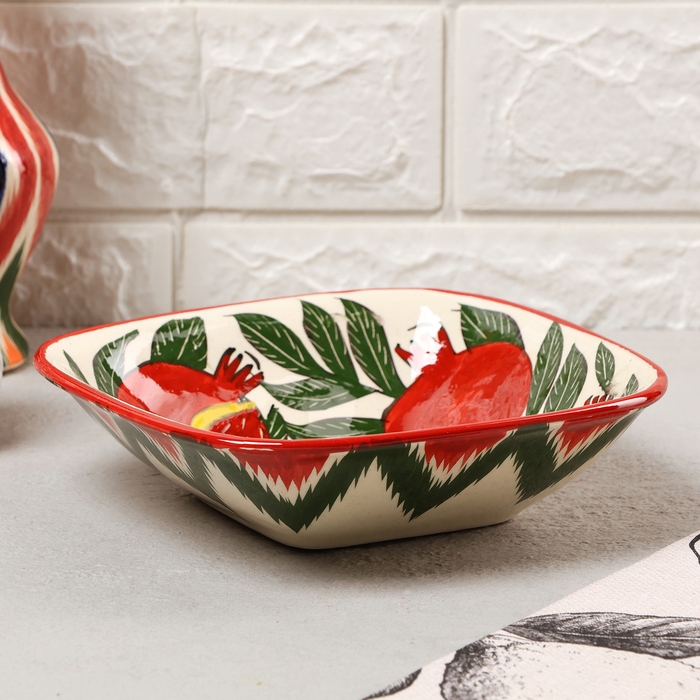 Салатница Риштанская Керамика  Салатница Риштанская Керамика "Гранаты", 17 см, микс