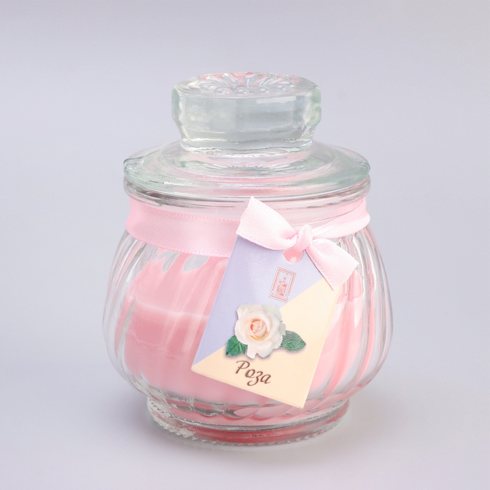 Свеча ароматическая  Свеча ароматическая "Горшочек" 9х7,5см, роза