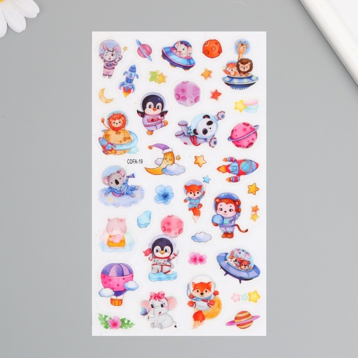 Наклейка пластик Наклейка пластик "Милые зверушки" МИКС 10х21,5 см