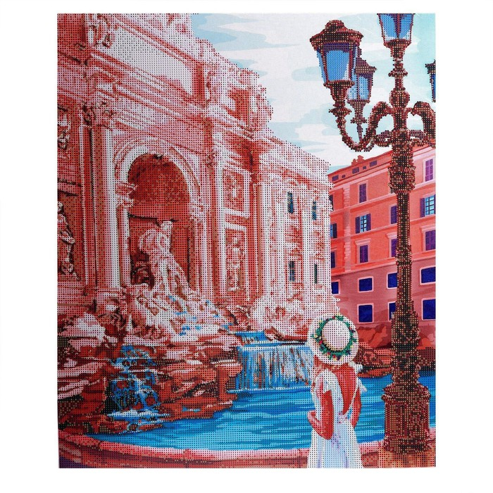 Алмазная мозаика с частичным заполнением на подрамнике «Фонтан Треви», 50 x 60 см Алмазная мозаика с частичным заполнением на подрамнике «Фонтан Треви», 50 x 60 см