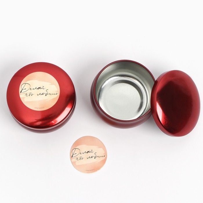 Банка для изготовления свечей с наклейкой «Делай что любишь», 6,5 х 3,8 см. Банка для изготовления свечей с наклейкой «Делай что любишь», 6,5 х 3,8 см.