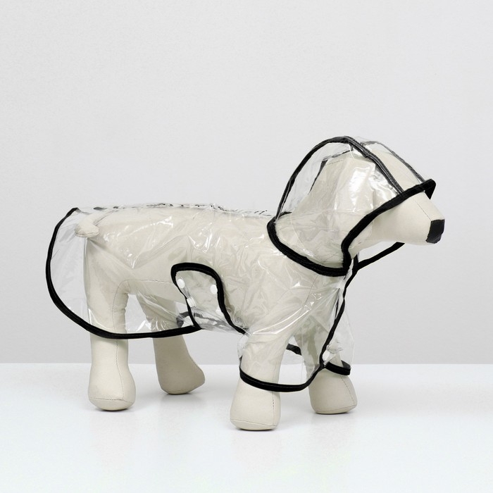 Дождевик для собак, размер M (ДС 26, ОГ 38-41, ОШ 40 см), чёрный Дождевик для собак, размер M (ДС 26, ОГ 38-41, ОШ 40 см), чёрный