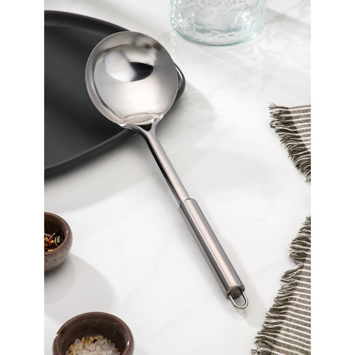 Половник из нержавеющей стали Доляна «Металлик», 150 мл, h=31 см, цвет серебряный Половник из нержавеющей стали Доляна «Металлик», 150 мл, h=31 см, цвет серебряный