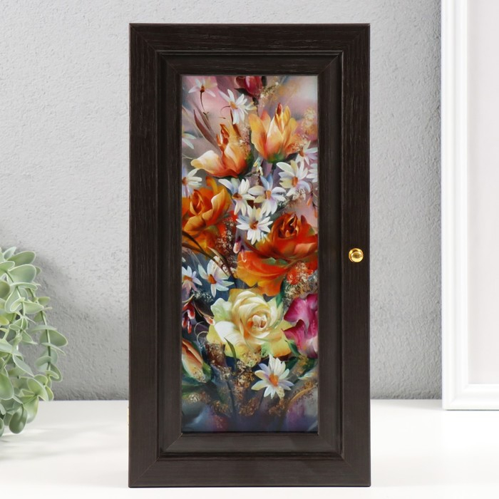 Ключница Ключница "Цветочная композиция" венге 16х31 см МИКС