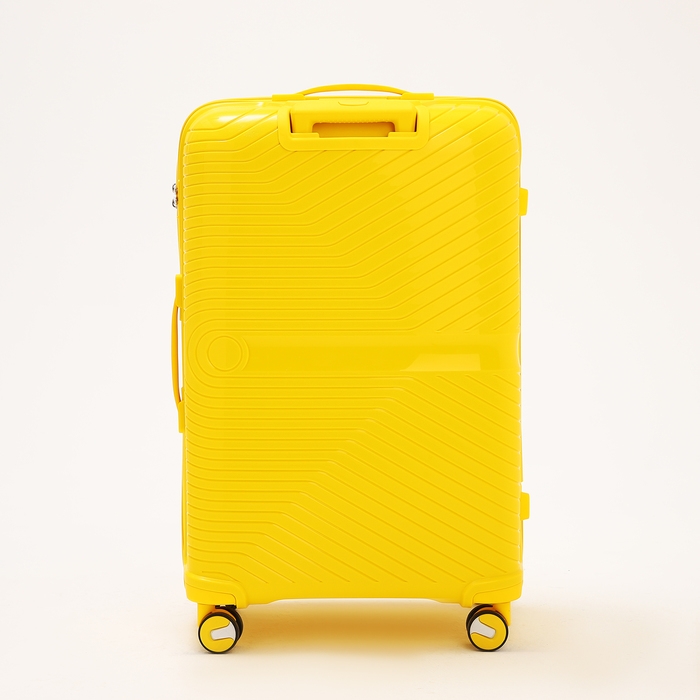Чемодан большой 100 л (L), отдел на молнии, кодовый замок, 4 колеса, цвет жёлтый Чемодан большой 100 л (L), отдел на молнии, кодовый замок, 4 колеса, цвет жёлтый