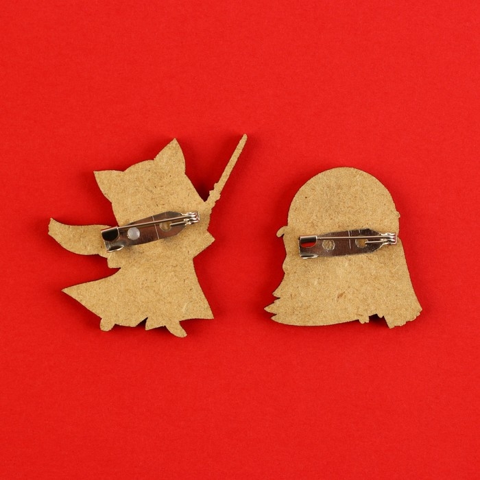 Значки деревянные, неразлучники «Наша дружба это магия», 2 шт., 8 х 12 см.