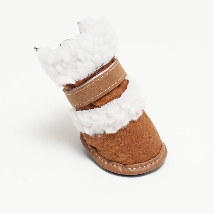 Ботинки Ботинки "Унты", набор 4 шт, размер 4 (подошва 6,5 х 4,7 см), коричневые