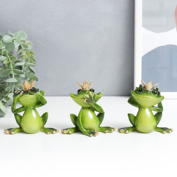 Сувенир полистоун лак Сувенир полистоун лак "Лягушка-квакушка в короне" МИКС 8,3х7,5х5 см