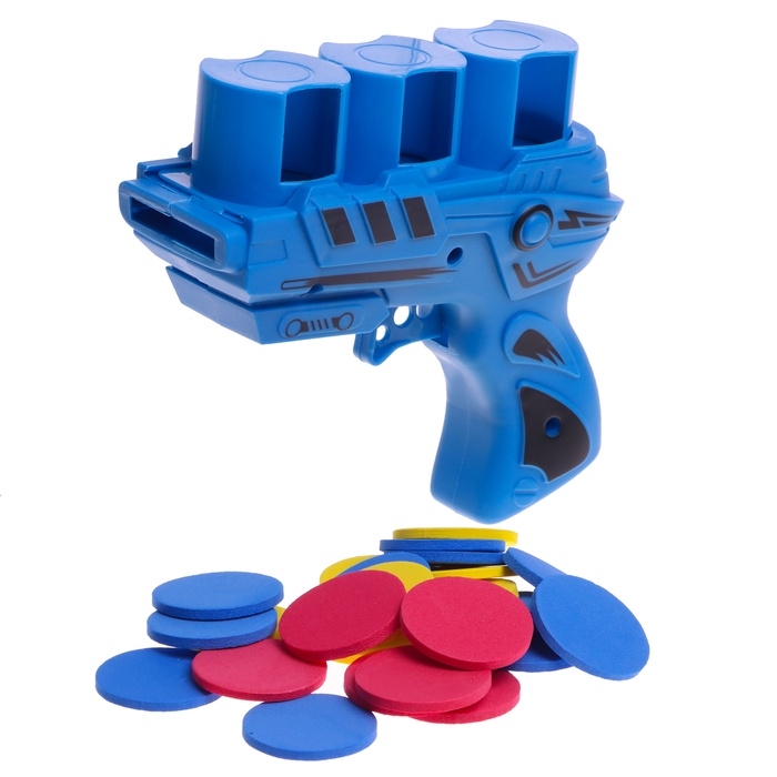 Пистолет «Молния», детский, стреляет дисками, 17 см, цвет МИКС Пистолет «Молния», детский, стреляет дисками, 17 см, цвет МИКС