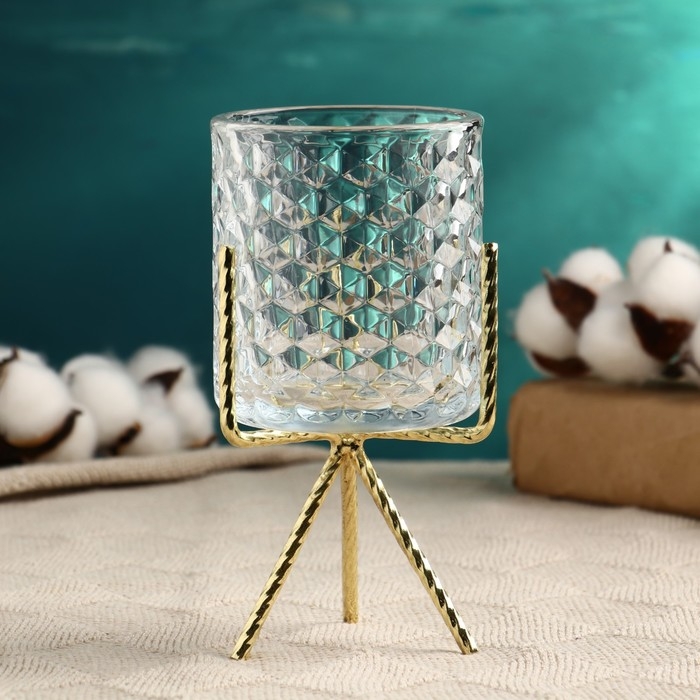 Кашпо стеклянное на подставке, 11х8см Кашпо стеклянное на подставке, 11х8см