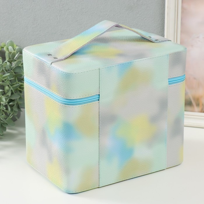 Шкатулка кожзам с зеркалом Шкатулка кожзам с зеркалом "Этажи. Летнее небо" 27х18х24 см