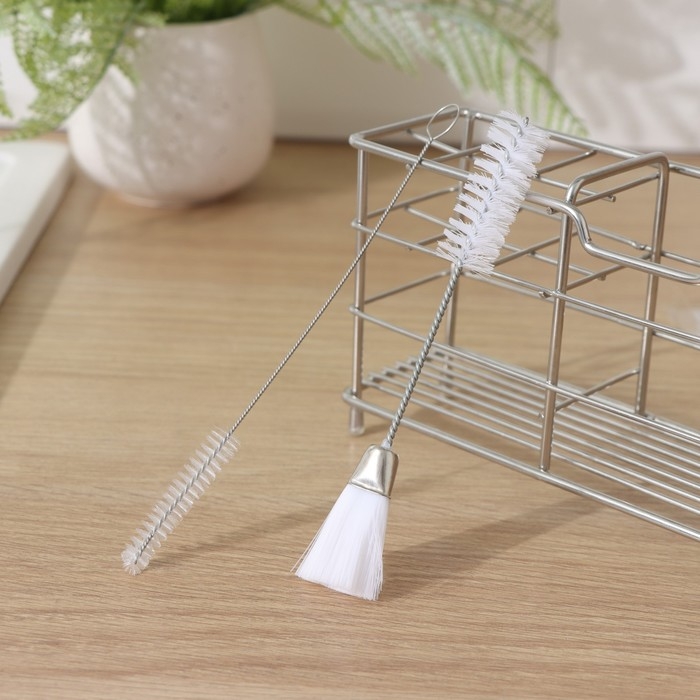 Набор ёршиков для посуды Доляна, 2 шт: 14,5×2,5 см, 17×0,5 см, цвет белый Набор ёршиков для посуды Доляна, 2 шт: 14,5×2,5 см, 17×0,5 см, цвет белый