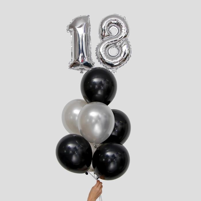 Набор воздушных шаров &laquo;18-летие&raquo;, латекс, фольга, 10 шт.