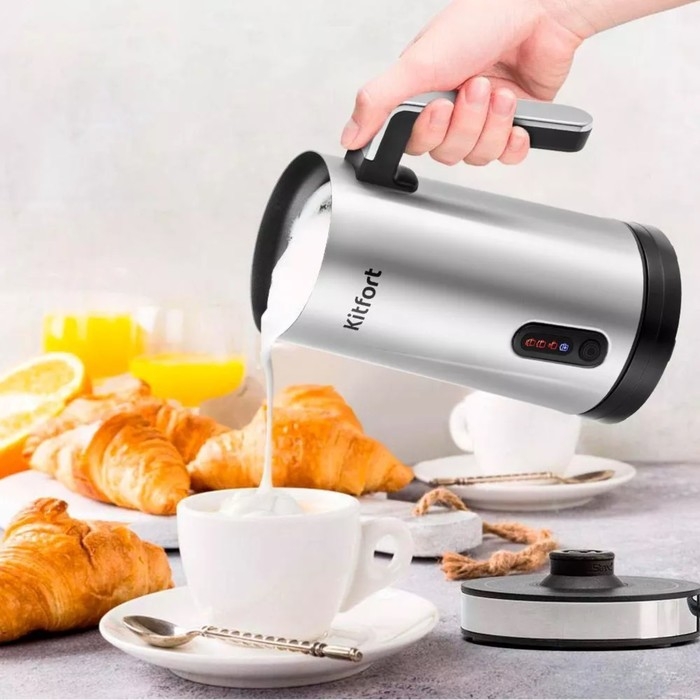 Капучинатор Kitfort КТ-7129, 500 Вт, 0.5 л, 4 режима, серебристо-чёрный Капучинатор Kitfort КТ-7129, 500 Вт, 0.5 л, 4 режима, серебристо-чёрный