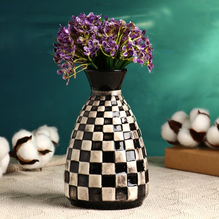 Кашпо - ваза  Кашпо - ваза "Чесс" 16х10см, черная