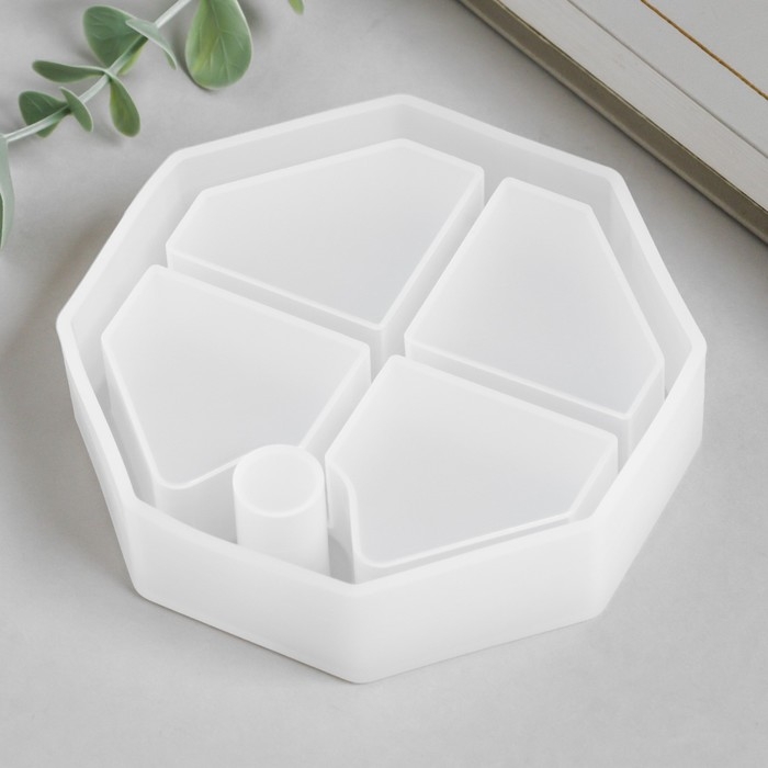 Молд силикон Молд силикон "Шкатулка многогранник - средний ярус" 10,5х10,5х2,7 см